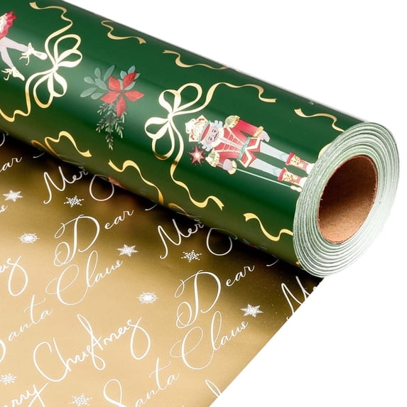 HOMERAL Christmas Wrapping Paper Roll - 17 In x 33 Ft