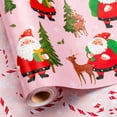 thumbnail image 1 of HOMERAL Christmas Wrapping Paper Roll - Kraft Gift Wrap with Reindeer, Santa Claus and Christmas Tree - Perfect for Christmas - 17 Inch X 33 Feet, 1 of 6