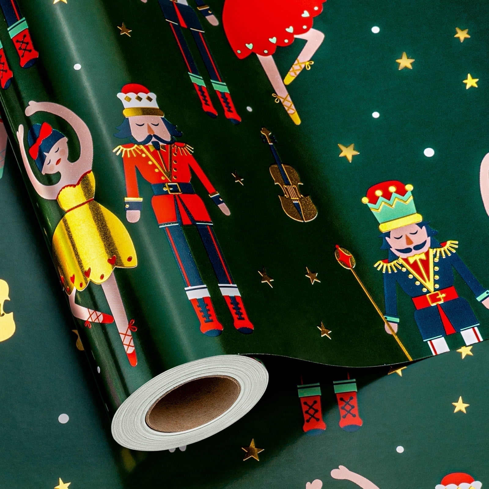 HOMERAL Christmas Wrapping Paper Roll - Pink Gift Wrap with Santa Claus ...