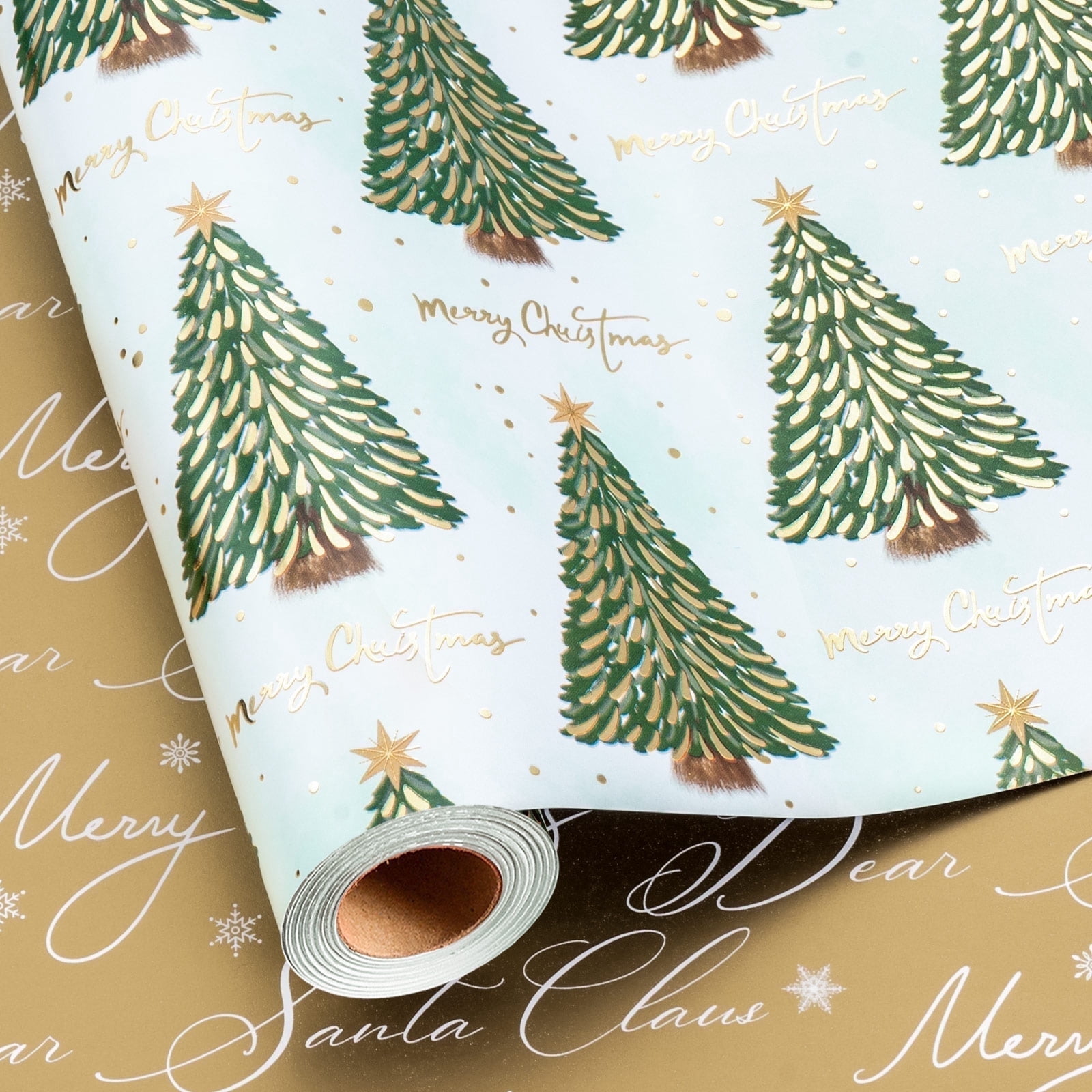 HOMERAL Christmas Wrapping Paper Roll - Gift Wrap with Christmas Tree ...