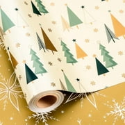 HOMERAL Christmas Tree Wrapping Paper Roll - White Gift Wrap - Perfect for Christmas - 17 Inch X 33 Feet