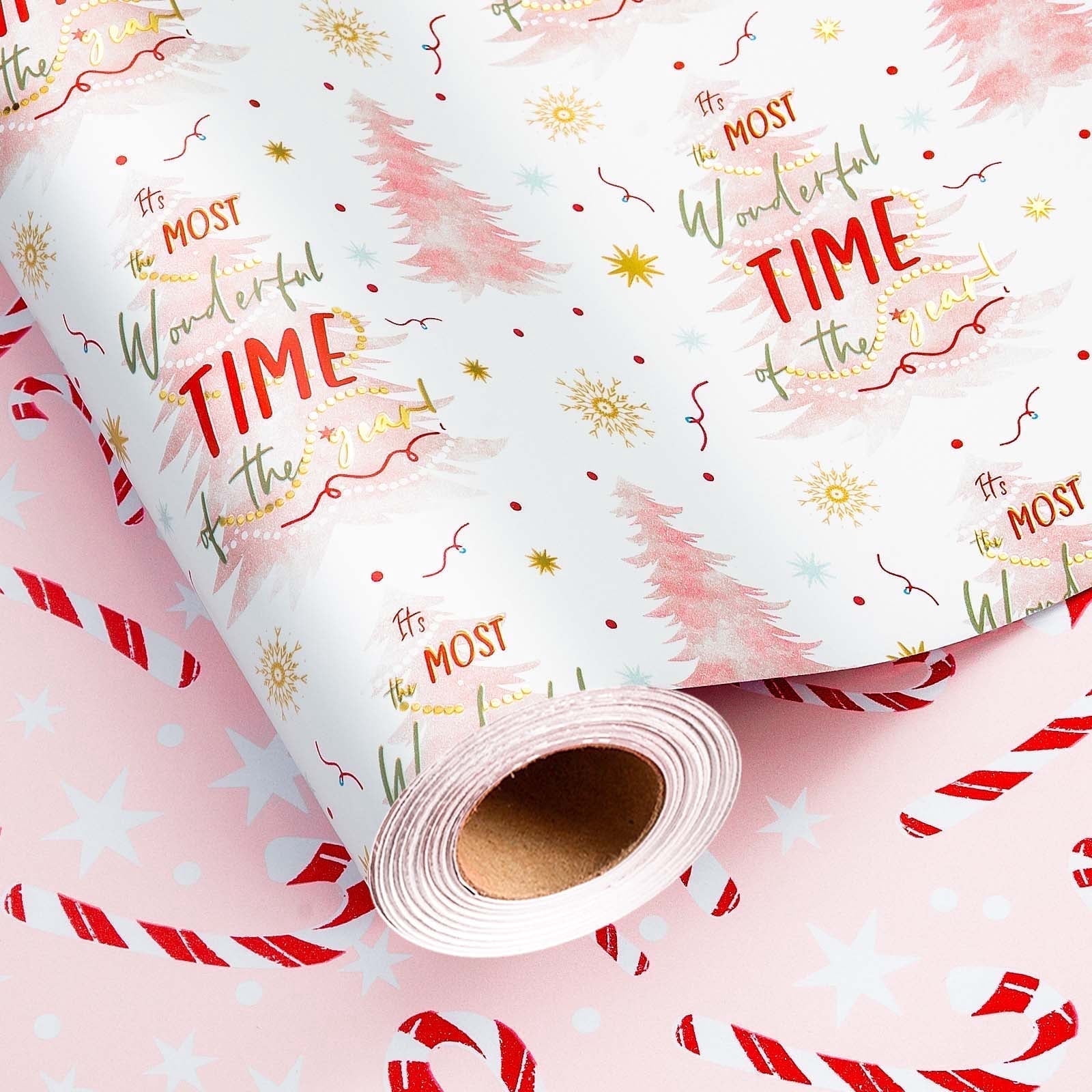 HOMERAL Christmas Wrapping Paper Roll - Gift Wrap with Christmas Tree ...