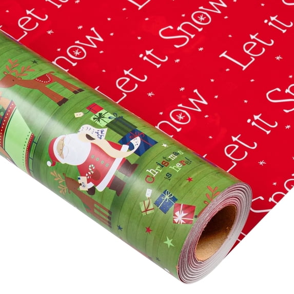 HOMERAL Christmas Wrapping Paper Roll - Santa Claus Gift Wrap - Perfect for Christmas - 17 Inch X 33 Feet