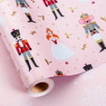 thumbnail image 1 of HOMERAL Christmas Wrapping Paper Roll - Pink Gift Wrap with Nutcracker Mouse, Dancing Girl, Candy Cane, Dahlia - Perfect for Christmas - 17 Inch X 33 Feet, 1 of 6
