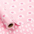 thumbnail image 1 of HOMERAL Pink Baby Shower Wrapping Paper Roll - 17Inch x 33Feet - Lovely Girly Baby Pink Elephant & Footprint Newborn Themed Gift Wrap Paper for Baby Shower, 1st Birthday, First Christmas, Party, 1 of 7