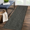 thumbnail image 1 of HOMERRY 2' x 10' Modern Area Rug for Hallway Kitchen Braided Print Indoor Washable Neutral Carpet, Black, 1 of 5