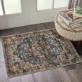 thumbnail image 1 of HOMERRY 2' x 3' Entryway Area Rug for Living Room Floral Geometric Small Rug Boho Indoor Accent Rug, Blue/Brown, 1 of 7