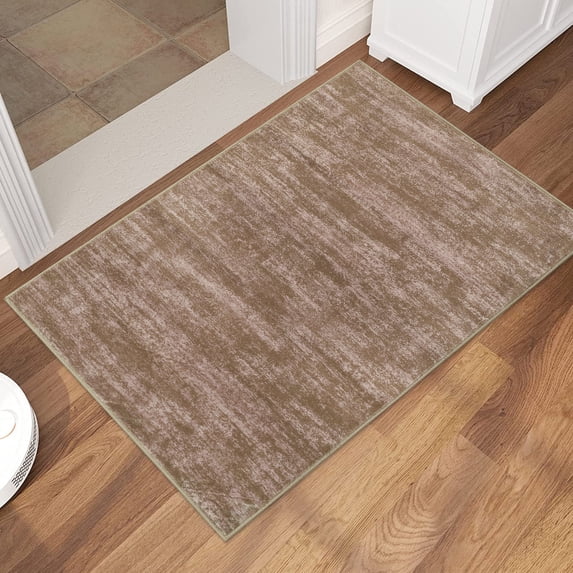 HOMERRY 2' x 3' Modern Accent Rug, Indoor Low-Pile Throw Carpet, Washable Non-Slip Area Rug for Living Room Bedroom Laundry,Taupe