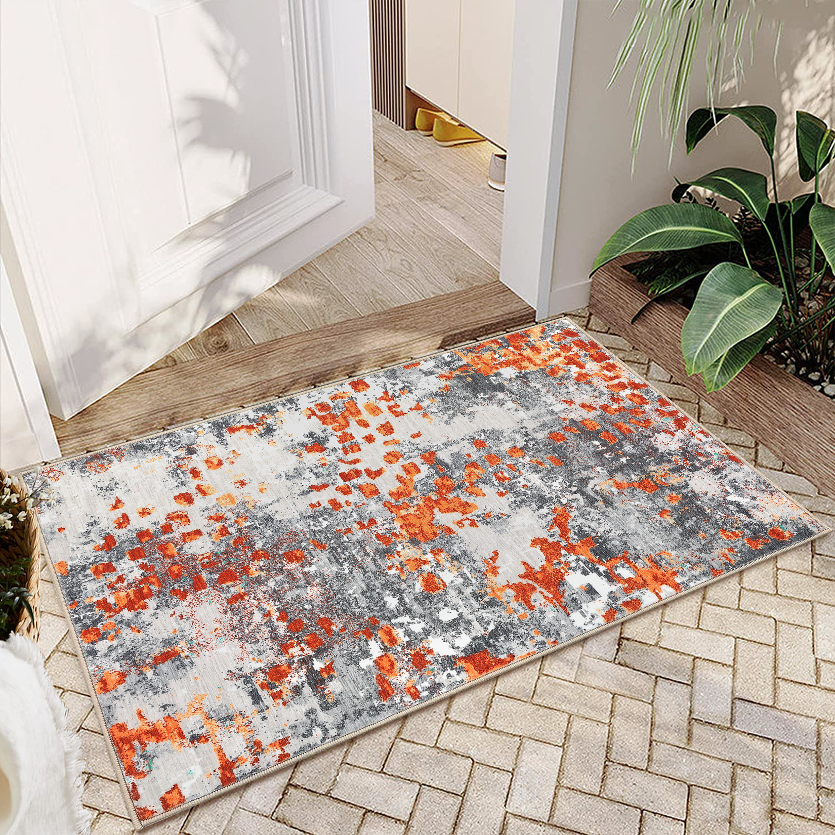 HOMERRY 2' x 3' Washable Entryway Rugs for Living Room Boho Abstract ...