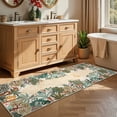 thumbnail image 1 of HOMERRY 2' x 6' Beige Green Night Jungle Print Non-Shedding Area Rug for Living Room Washable Indoor Carpet, 1 of 6