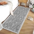 thumbnail image 1 of HOMERRY 2' x 6' Bordered Runner for Kitchen Hallway Dorm Indoor Floral Carpet, Light Gray, 1 of 5