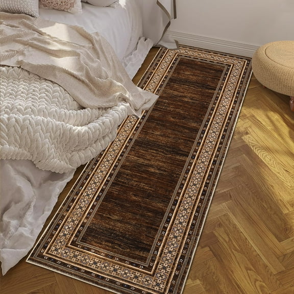 HOMERRY 2' x 6' Modern Geometric Area Rug for Living Room Non Slip Washable Carpet, Tan