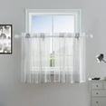 thumbnail image 1 of HOMERRY 27"W x 30"L Light Filtering Kitchen Curtain with Vertical Stripetier, Light Gray, 2 Panels, 1 of 7