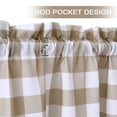 thumbnail image 1 of HOMERRY 28"Wx45"L Cafe Curtains Buffalo Check Light Filtering Farmhouse Kitchen Curtains, Taupe, 2 Panels, 1 of 7