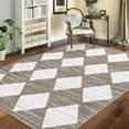 thumbnail image 1 of HOMERRY 4x6 Geometric Rugs for Living Room Washable Modern Trellis Carpet for Bedroom, Brown, 1 of 7