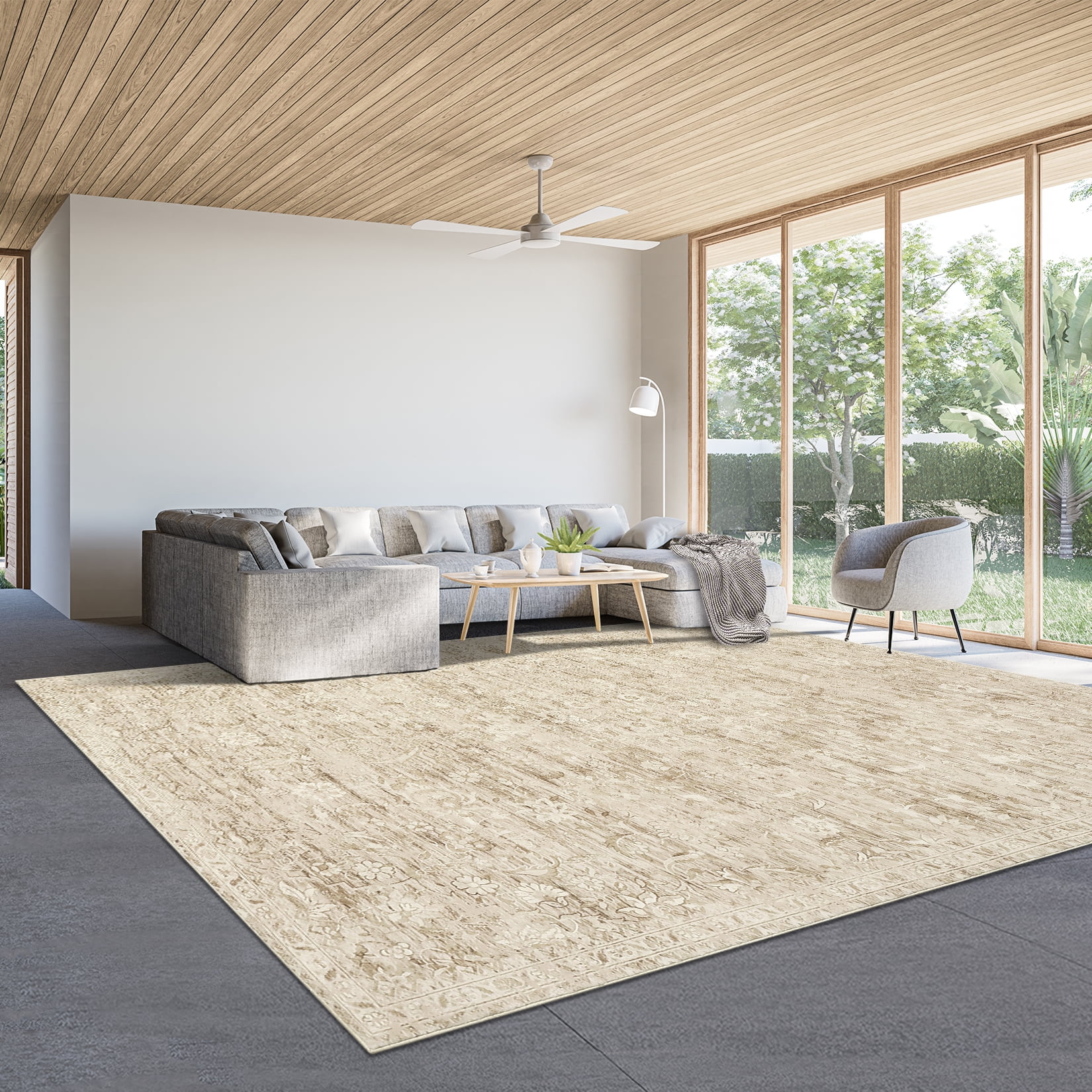 HOMERRY 5' x 7' Area Rug for Living Room Boho Vintage Rug Non Slip ...