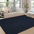 thumbnail image 1 of HOMERRY 5' x 7' Area Rug for Living Room Solid Textured Modern Non Slip Washable Indoor Carpet, Navy, 1 of 5