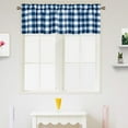 thumbnail image 1 of HOMERRY 56"W x 15"L Kitchen Valances, Buffalo Plaid Waterproof Farmhouse Yarn Dyed Checkered Valance, Navy Blue, 1 of 7