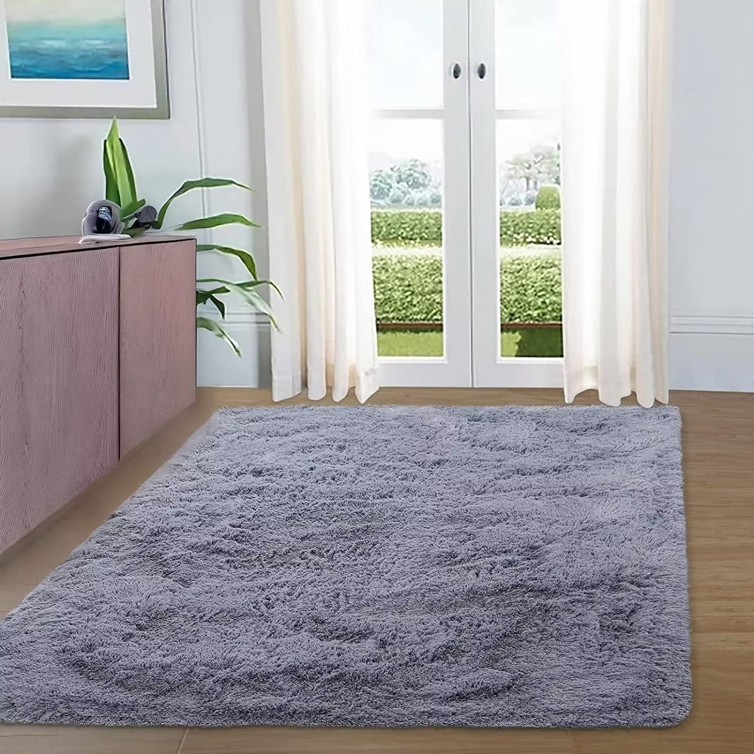 HOMERRY Large Area Rug for Living Room 9x12 Feet Non Slip Backing High Pile  Rug Shaggy Fluffy Area Rug for Bedroom Fuzzy Floor Carpet for Office