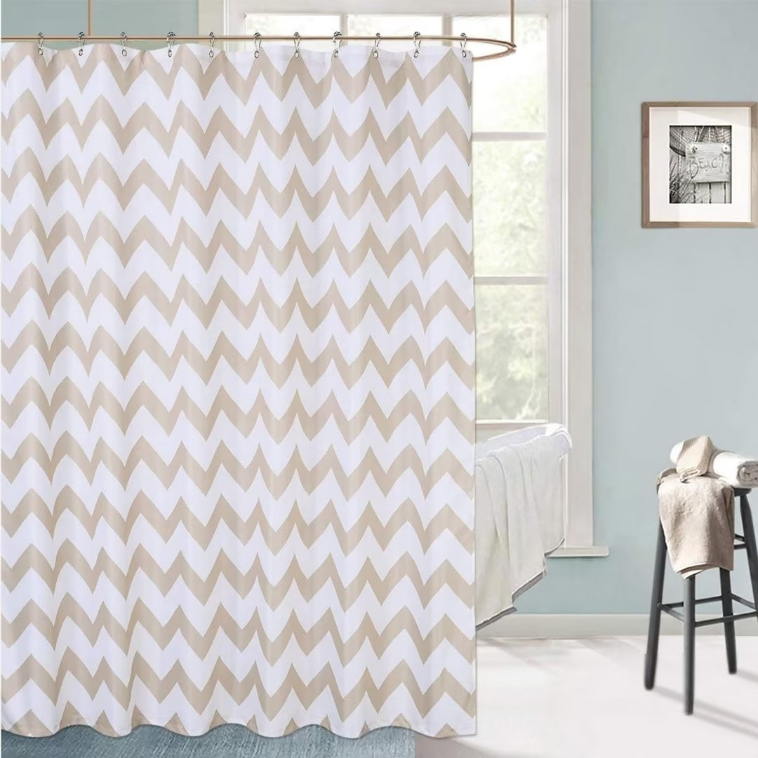 HOMERRY 72"Wx72"L Striped Shower Curtain Waterproof Blackout Fabric ...