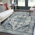 thumbnail image 1 of HOMERRY 8' x 10' Area Rugs for Living Room Vintage Persian Rug Distressed Print Indoor Floor Cover, Blue, 1 of 5