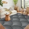 thumbnail image 1 of HOMERRY 8' x 10' Living Room Rug Washable Rug Large Modern Area Rugs for Bedroom Thin Rug Contemporary Black Lines Print Accent Rug, 1 of 7
