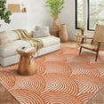 thumbnail image 1 of HOMERRY 8' x 10' Living Room Rug Washable Rug Large Modern Area Rugs for Bedroom Thin Rug Contemporary Orange Lines Print Accent Rug, 1 of 7