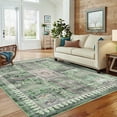 thumbnail image 1 of HOMERRY 8' x 10' Washable Bedroom Carpet Floral Geometric Area Rug for Dining Room, Green, 1 of 5