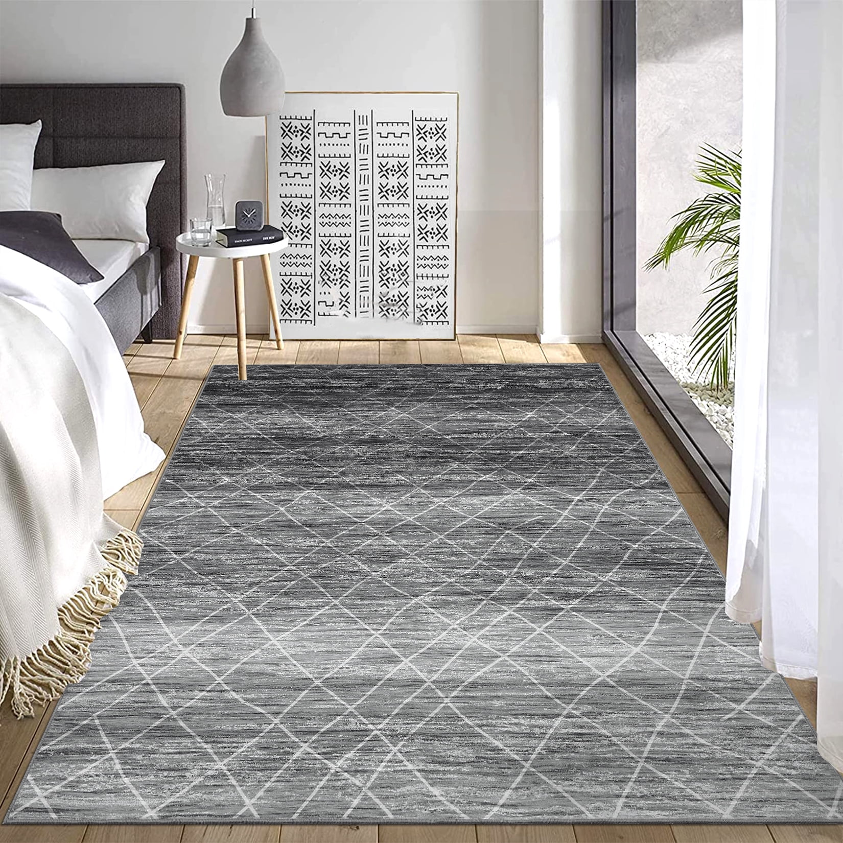 Line Out Rug HOMERRY 9' x 12' Area Rug for Living Room Ombre Vintage Rug Non Slip ...