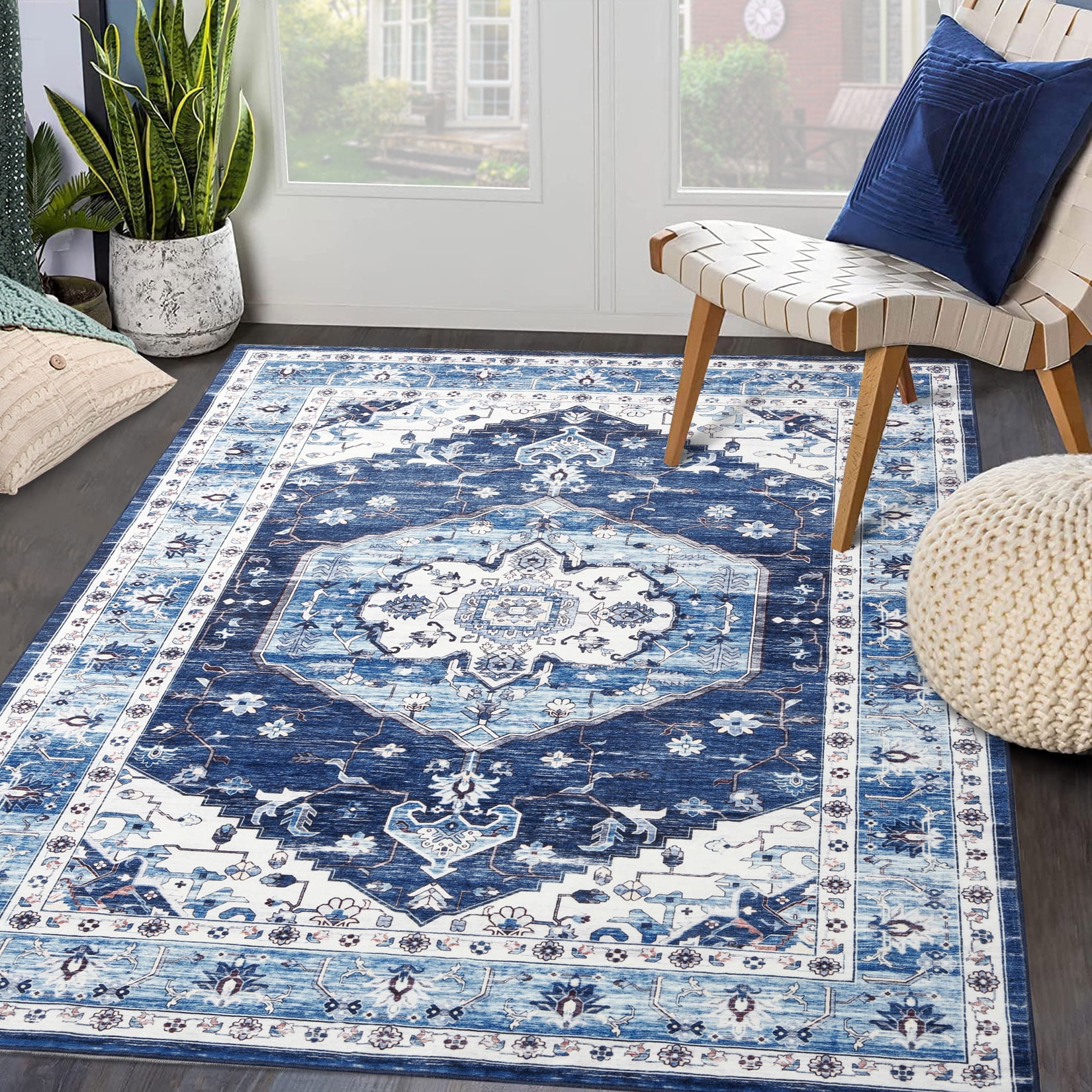 HOMERRY 9' x 12' Area Rug for Living Room Tribal Washable Boho Oriental