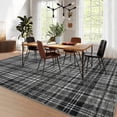 thumbnail image 1 of HOMERRY 9' x 12' Area Rug for Living Room Washable Bedroom Plaid Geometric Carpet, Gray, 1 of 5