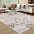 thumbnail image 1 of HOMERRY 9' x 12' Area Rug for Living Room Washable Bedroom Vintage Bohemian Patterns Carpet for Floor Decoration, Pink, 1 of 7