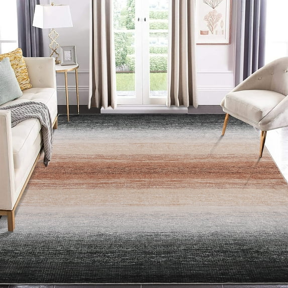 HOMERRY 9' x 12' Washable Rug Modern Ombre Abstract Area Rug for Living Room Bedroom, Taupe