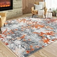 thumbnail image 1 of HOMERRY Non-Slip Area Rug for Living Room 5' x 7'Abstract Low Pile Rug, Orange/Grey, 1 of 6