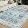 thumbnail image 1 of HOMERRY Area Rug 3'x 5' Rug for Living Room Persian Antique Floral Printed Floor Mat for Bedroom Office Indoor Rug Aethetic Carpet, Blue, 1 of 7
