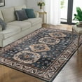 thumbnail image 1 of HOMERRY Area Rug 3' x 5' Washable Bohemian Area Rug Indoor Medallion Area Rugs Non-Slip Floor Cover for Living Room Bedroom Kitchen, Blue, 1 of 5
