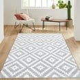 thumbnail image 1 of HOMERRY Area Rug 4' x 6' Washable Rug for Living Room Modern Geometric Pattern Carpet, Gray, 1 of 7