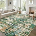 thumbnail image 1 of HOMERRY Area Rug 5' x 7' Modern Abstract Rug for Living Room Washable Soft Indoor Floor Carpet, Green, 1 of 6