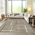 thumbnail image 1 of HOMERRY Area Rug 5' x 7' Moroccan Rug for Living Room Washable Stain Resistant Non-Shed Low Pile Carpet, Brown, 1 of 6