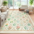 thumbnail image 1 of HOMERRY Area Rug 5' x 7' Rugs for Living Room Modern Washable Indoor Floral Carpet, Beige, 1 of 6