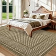 thumbnail image 1 of HOMERRY Area Rug 5' x 7' Rugs for Living Room Modern Washable Indoor Geometric Plaid Carpet, Brown, 1 of 6