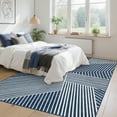 thumbnail image 1 of HOMERRY Area Rug 5' x 7' Rugs for Living Room Modern Washable Indoor Geometric Striped Carpet, Blue, 1 of 5