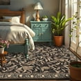 thumbnail image 1 of HOMERRY Area Rug 5' x 7' Rugs for Living Room Modern Washable Indoor Leaf Print Carpet, Brown, 1 of 5