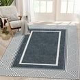 thumbnail image 1 of HOMERRY Area Rug 5' x 7' Rugs for Living Room Vintage Geometric bordered Floor Cover, Dark Gray, 1 of 7