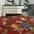 thumbnail image 1 of HOMERRY Area Rug 8' x 10' Rugs for Living Room Modern Floral Non-Slip Washable Accent Carpet Red, 1 of 5