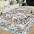 thumbnail image 1 of HOMERRY Area Rug 9'x 12' Area Rugs for Living Room Washable Floor Cover for Bedroom Soft Large Vintage Boho Rug, Taupe, 1 of 5