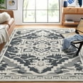 thumbnail image 1 of HOMERRY Area Rug 9' x 12' Floral Area Rug for Living Room Shag Soft Indoor Floor Carpet, Gray, 1 of 7
