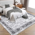 thumbnail image 1 of HOMERRY Area Rug 9' x 12' Floral Area Rug for Living Room Washable Soft Indoor Floor Carpet, Grey, 1 of 7