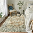 thumbnail image 1 of HOMERRY Area Rug 9' x 12' Large Rug Washable Boho Rugs for Living Room Floral Print Foldable Rug, Yellow, 1 of 7
