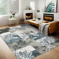 thumbnail image 1 of HOMERRY Area Rugs 6' x 9' Area Rug for Living Room Modern Patchwork Plaid Washable Bedroom Non-Slip Carpet for Home Decor, Blue, 1 of 7